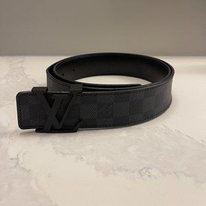 Louis Vuitton Graphite Damier LV Buckle Black/Grey Belt